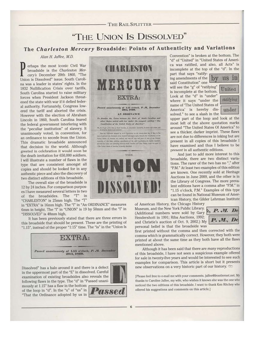 Printing Variants of the Charleston Mercury Broadside — photograph 11 from the original article